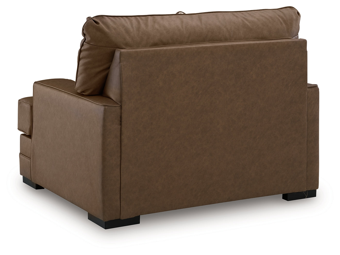 Ashley Furniture - VILLACOURT CARAMEL OVERSIZED CHAIR - Light Brown Faux Leather - Chairs - Additional View 3