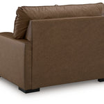 Ashley Furniture - VILLACOURT CARAMEL OVERSIZED CHAIR - Light Brown Faux Leather - Chairs - Additional View 3