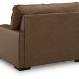 Ashley Furniture - VILLACOURT CARAMEL OVERSIZED CHAIR - Light Brown Faux Leather - Chairs - Additional View 3