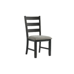 Elements International - Martin 5 Piece Dining Set - Dark Gray Wood|Fabric - Dining Room Sets - Additional View 3
