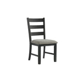 Elements International - Martin 5 Piece Dining Set - Dark Gray Wood|Fabric - Dining Room Sets - Additional View 3