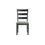 Elements International - Martin 5 Piece Dining Set - Dark Gray Wood|Fabric - Dining Room Sets - Additional View 4
