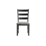 Elements International - Martin 5 Piece Dining Set - Dark Gray Wood|Fabric - Dining Room Sets - Additional View 4