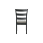 Elements International - Martin 5 Piece Dining Set - Dark Gray Wood|Fabric - Dining Room Sets - Additional View 5