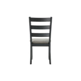 Elements International - Martin 5 Piece Dining Set - Dark Gray Wood|Fabric - Dining Room Sets - Additional View 5