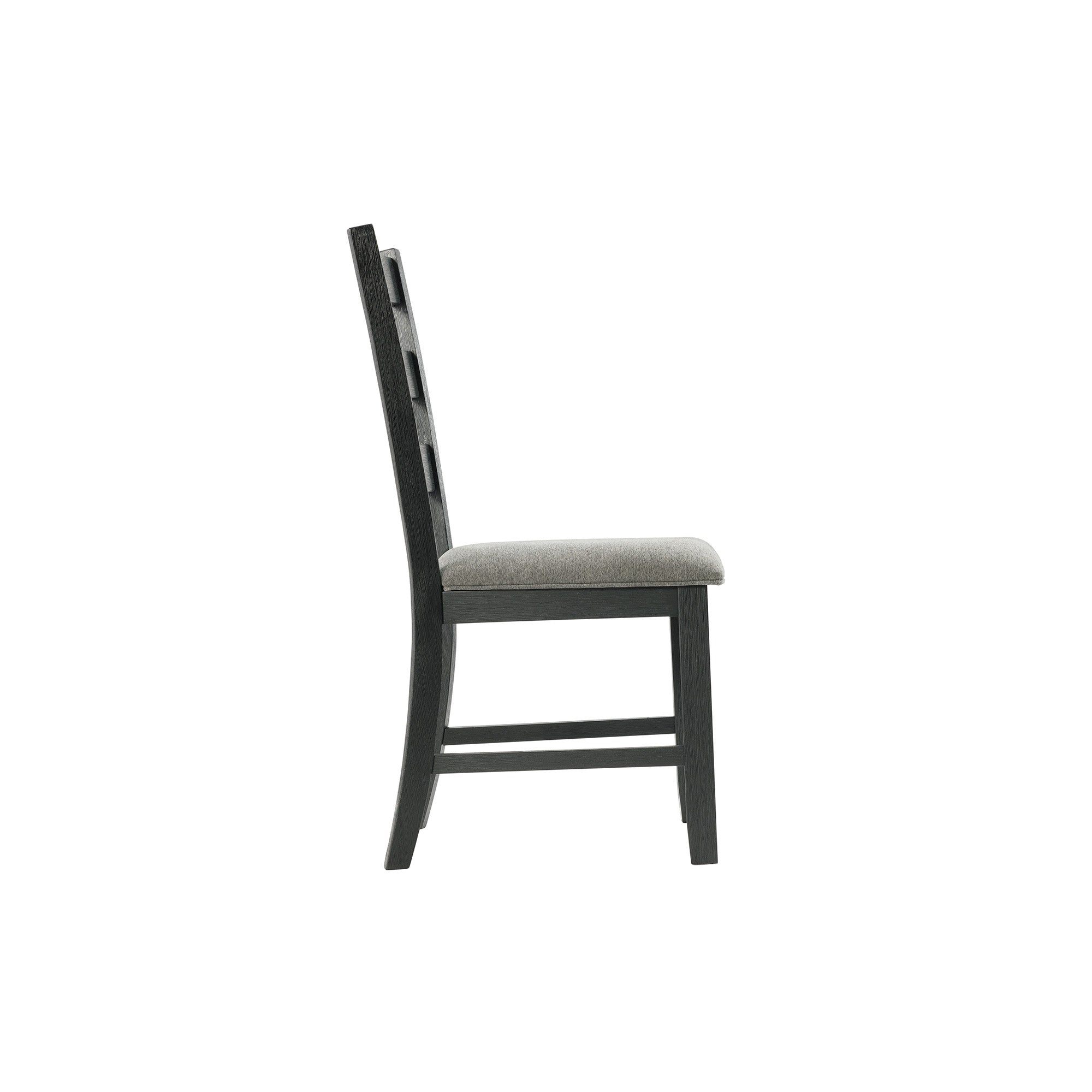 Elements International - Martin 5 Piece Dining Set - Dark Gray Wood|Fabric - Dining Room Sets - Additional View 11