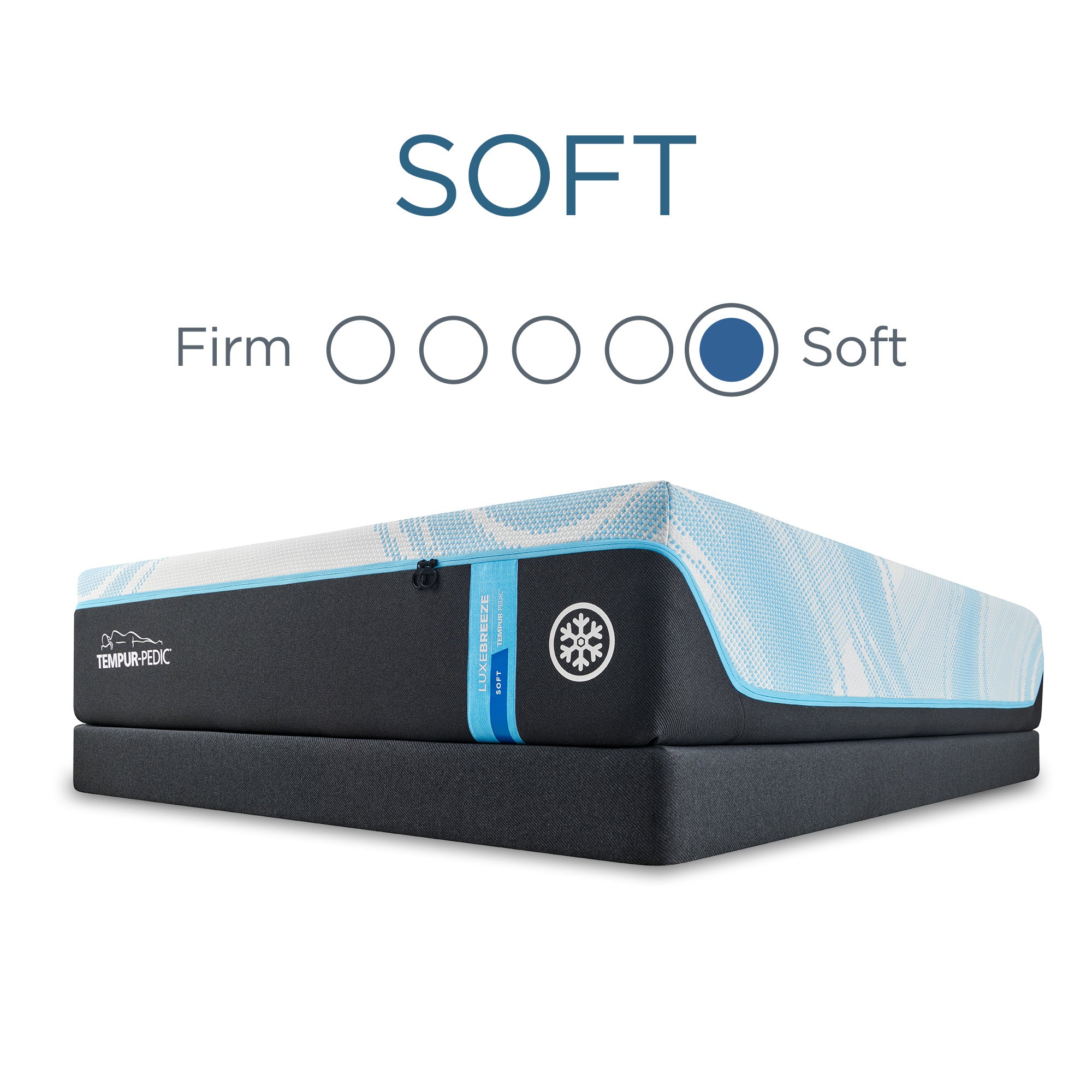 Tempur Sealy - Luxe Breeze 2.0 Soft Twin Xl Mattress - Black|White Fabric - Mattresses