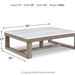 Ashley Furniture - LOYASKA COCKTAIL TABLE - Dark Brown Marble/Stone - Tables - Additional View 3
