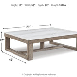 Ashley Furniture - LOYASKA COCKTAIL TABLE - Dark Brown Marble/Stone - Tables - Additional View 3