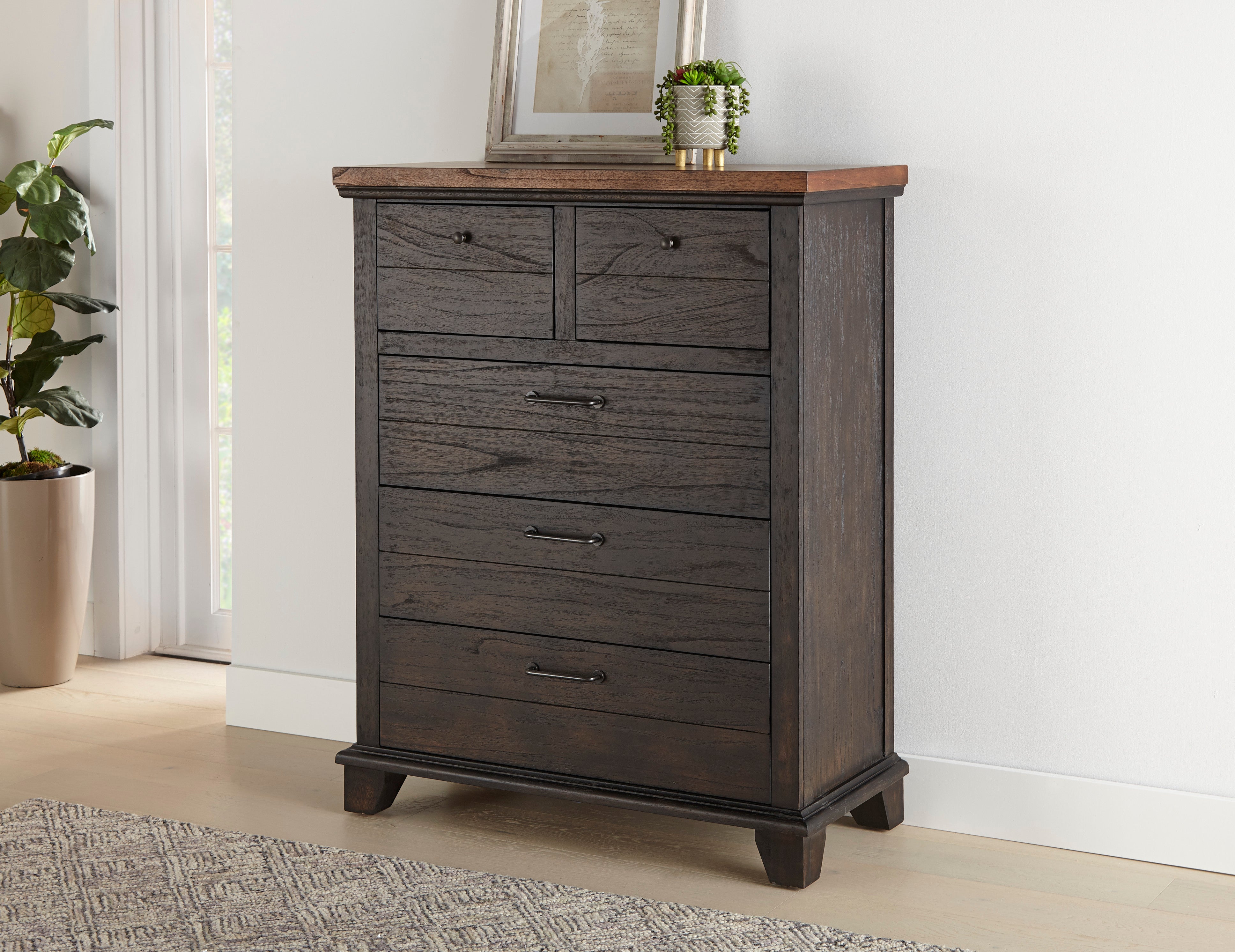 Steve Silver Furniture - BEAR CREEK BROWN NIGHTSTAND - Dark Brown Wood - Nightstands - Additional View 2