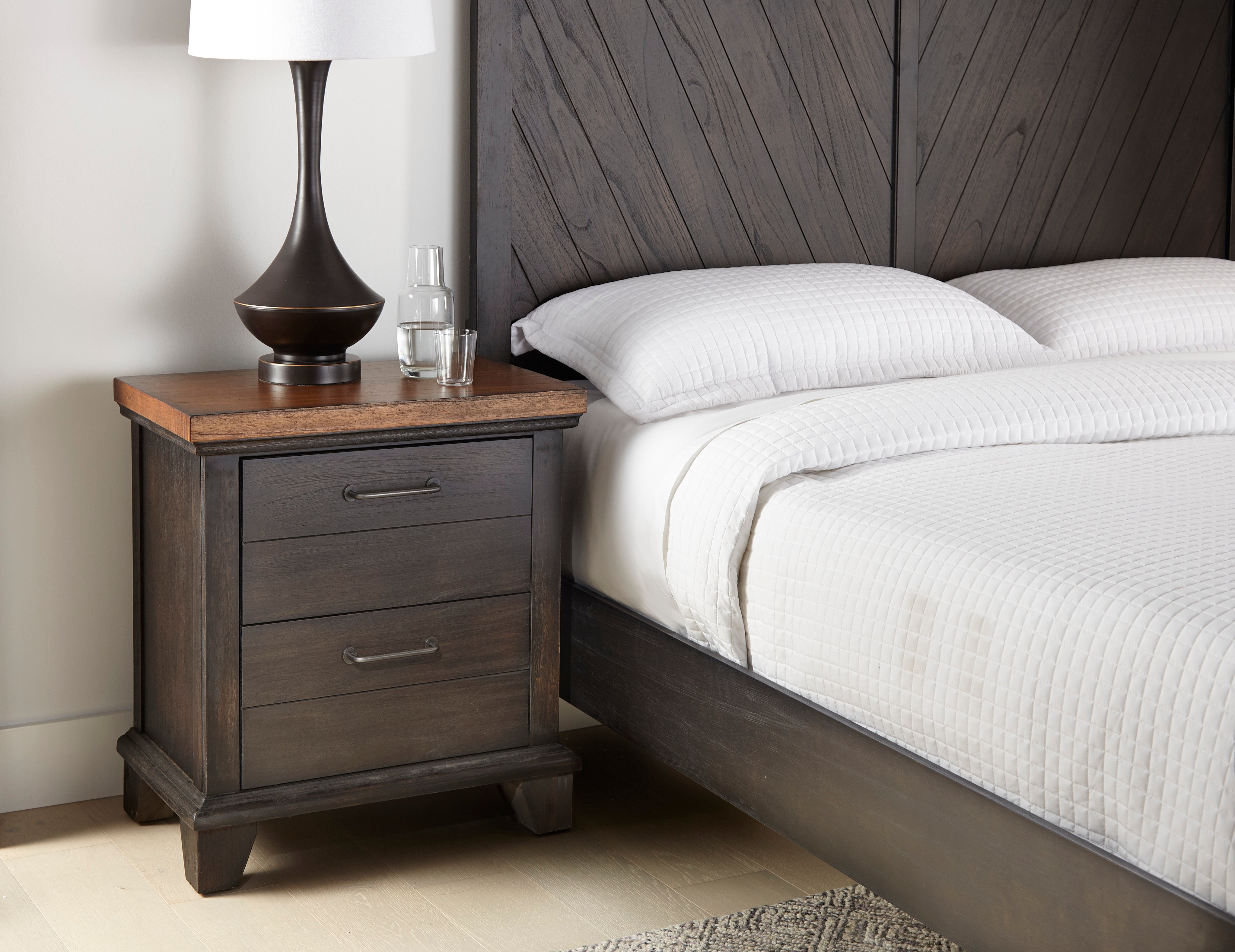 Steve Silver Furniture - BEAR CREEK BROWN NIGHTSTAND - Dark Brown Wood - Nightstands - Additional View 3