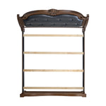 Elements International - CADENZA BROWN KING BED - Dark Brown|Black Wood|Faux Leather - Beds - Additional View 8