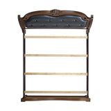 Elements International - CADENZA BROWN KING BED - Dark Brown|Black Wood|Faux Leather - Beds - Additional View 8