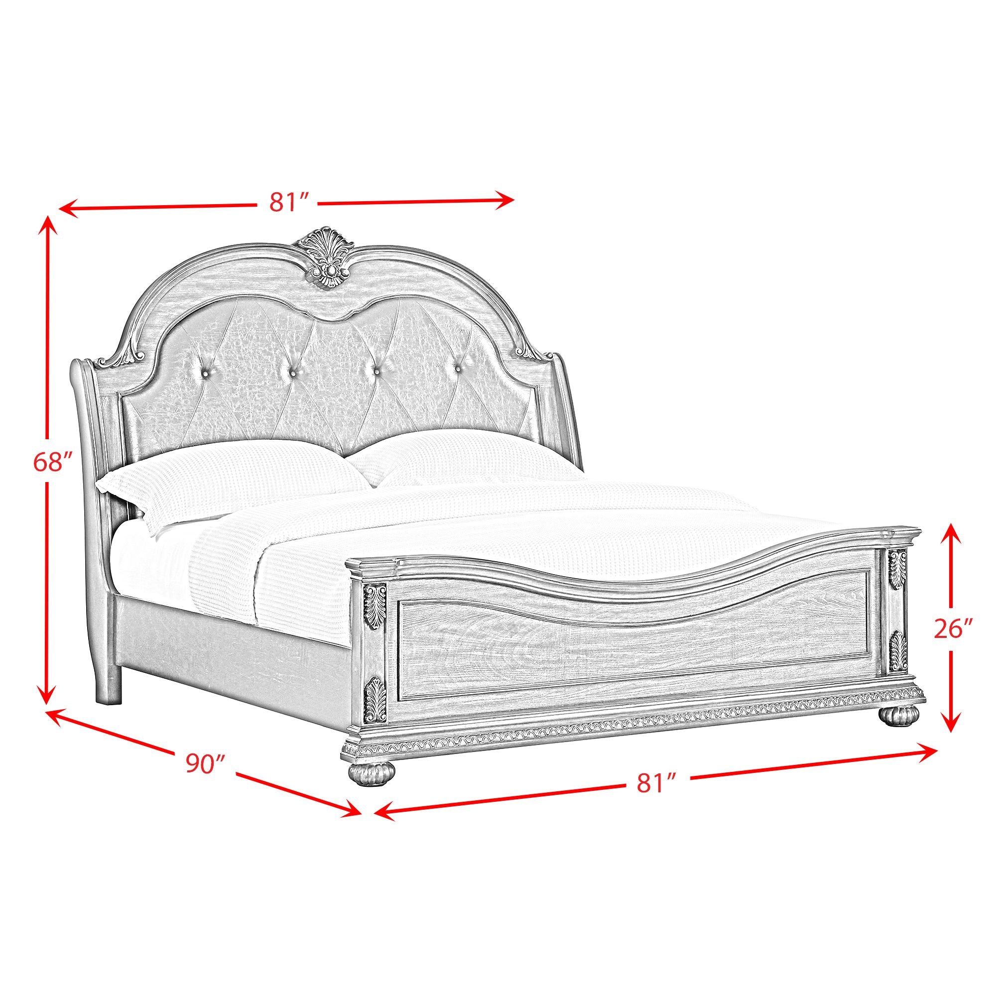 Elements International - CADENZA BROWN KING BED - Dark Brown|Black Wood|Faux Leather - Beds - Additional View 9