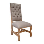 International Furniture Direct - Marquez Dining Chair - Tufted - Light Brown Wood|Fabric - Chairs