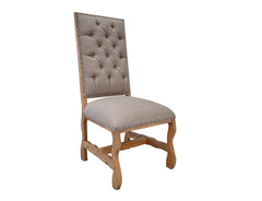 International Furniture Direct - Marquez Dining Chair - Tufted - Light Brown Wood|Fabric - Chairs
