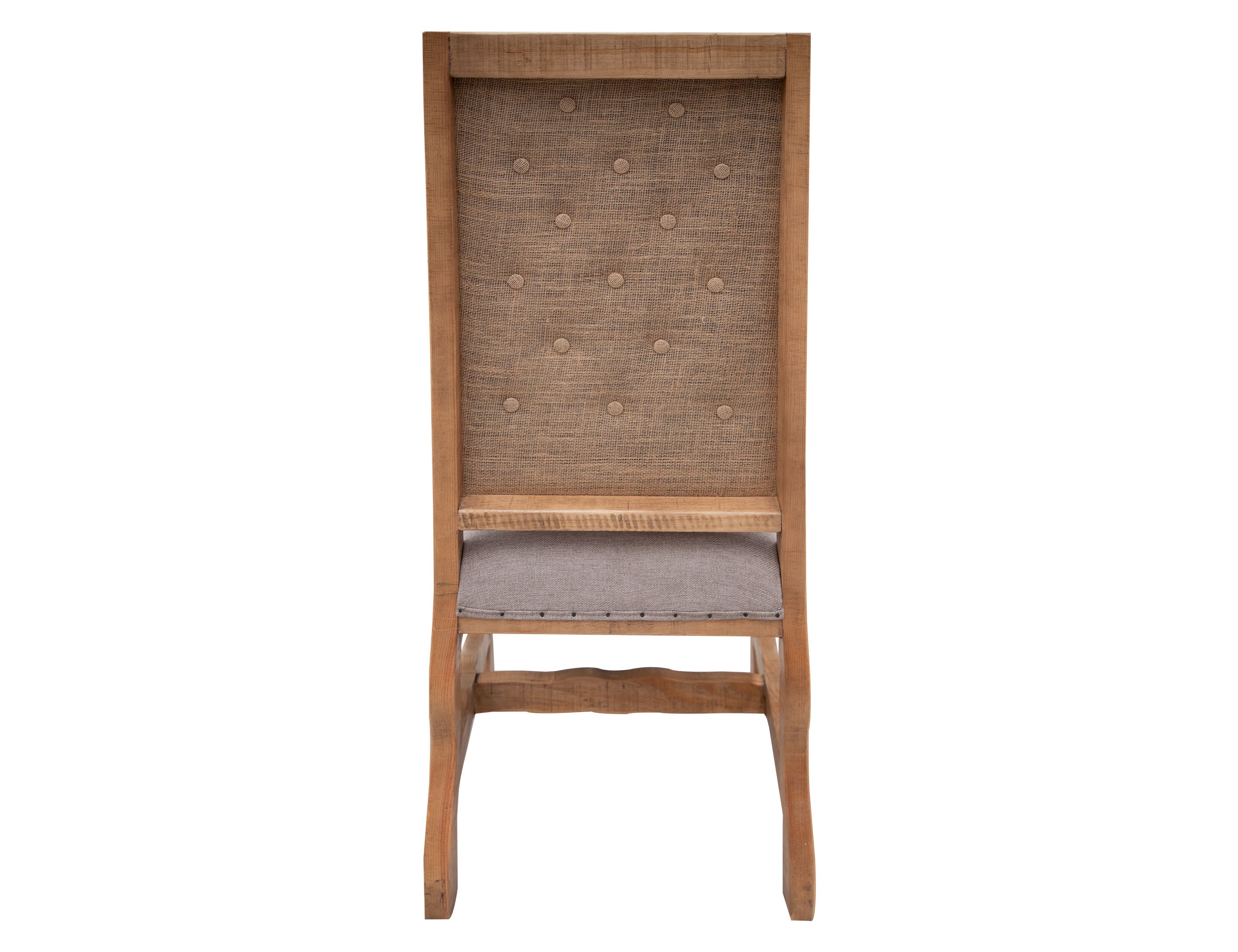 International Furniture Direct - Marquez Dining Chair - Tufted - Light Brown Wood|Fabric - Chairs - Additional View 1