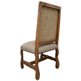International Furniture Direct - Marquez Dining Chair - Tufted - Light Brown Wood|Fabric - Chairs - Additional View 2
