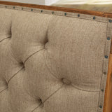International Furniture Direct - Marquez Dining Chair - Tufted - Light Brown Wood|Fabric - Chairs - Additional View 4