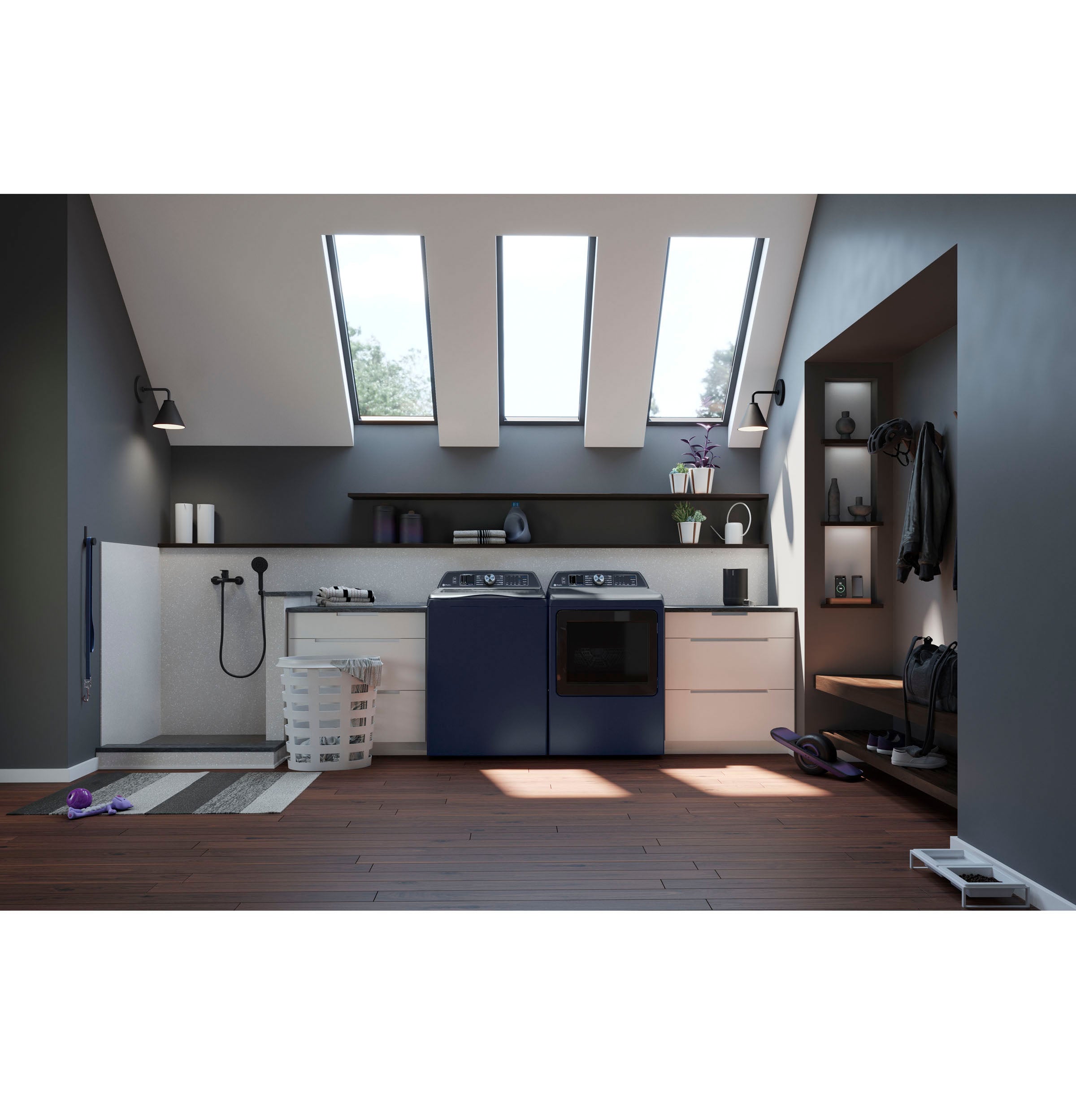 GE SAPPHIRE BLUE ELECTRIC 7.3CU DRYER WITH STEAM - Dryers - Additional View 8