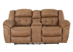 HAYGEN ALMOND RECLINING LOVESEAT WITH CONSOLE