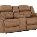 HAYGEN ALMOND RECLINING LOVESEAT WITH CONSOLE - Additional View 1