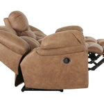 HAYGEN ALMOND RECLINING LOVESEAT WITH CONSOLE - Additional View 3