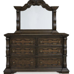 Ashley Furniture - MAYLEE DRESSER & MIRROR - Dark Brown Glass|Wood - Dresser & Mirror - Additional View 2
