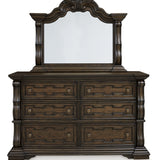 Ashley Furniture - MAYLEE DRESSER & MIRROR - Dark Brown Glass|Wood - Dresser & Mirror - Additional View 2