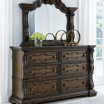 Ashley Furniture - MAYLEE DRESSER & MIRROR - Dark Brown Glass|Wood - Dresser & Mirror - Additional View 1
