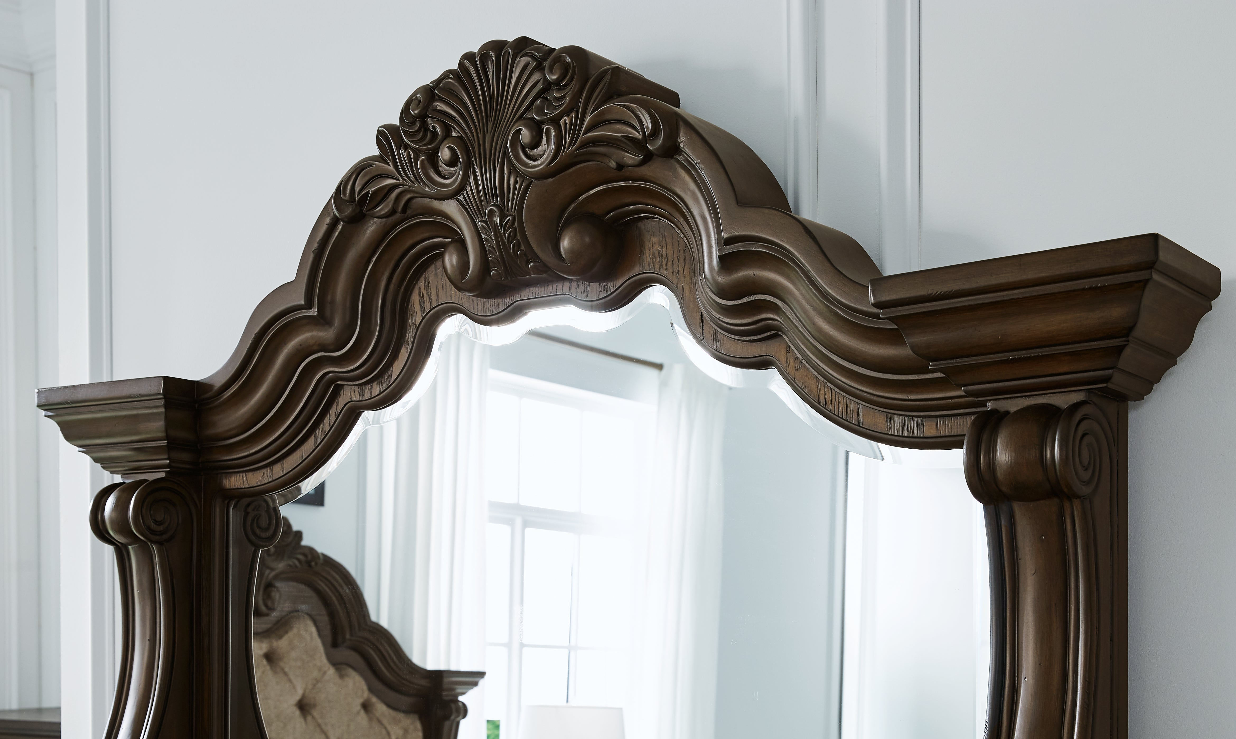 Ashley Furniture - MAYLEE DRESSER & MIRROR - Dark Brown Glass|Wood - Dresser & Mirror - Additional View 3