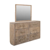 International Furniture Direct - Riverbend Dresser - Light - Light Brown Wood - Dresser & Mirror