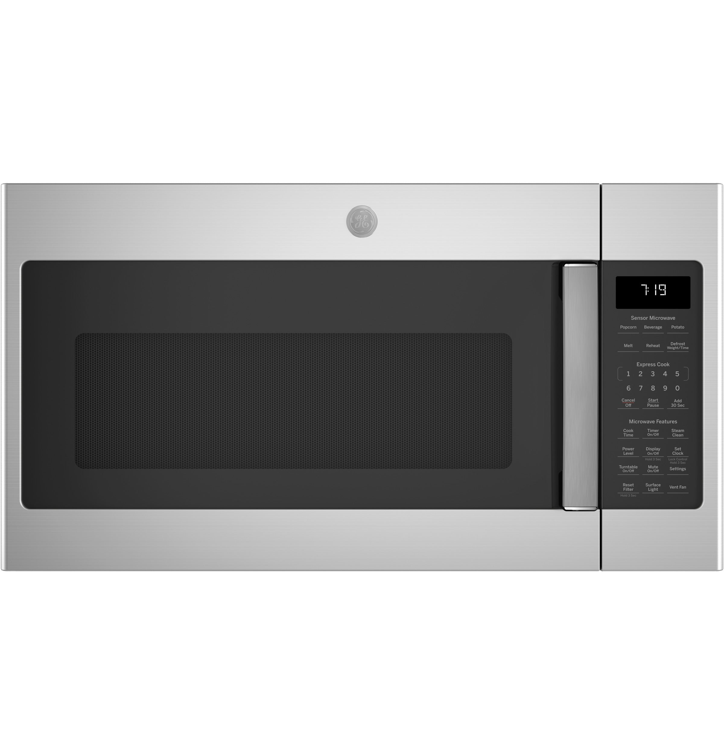 GE STAINLESS STEEL 1.9CU OVER THE RANGE MICROWAVE - Pearl Silver|Black - Microwaves