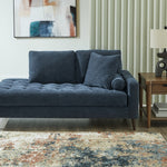 Ashley Furniture - Bixler Raf Chaise - Navy - Blue Fabric - Chaises - Additional View 1