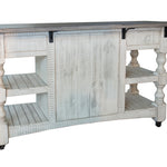 International Furniture Direct - STONE KITCHEN ISLAND - Beige|Dark Gray Wood - Islands & Carts - Additional View 1