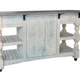 International Furniture Direct - STONE KITCHEN ISLAND - Beige|Dark Gray Wood - Islands & Carts - Additional View 1