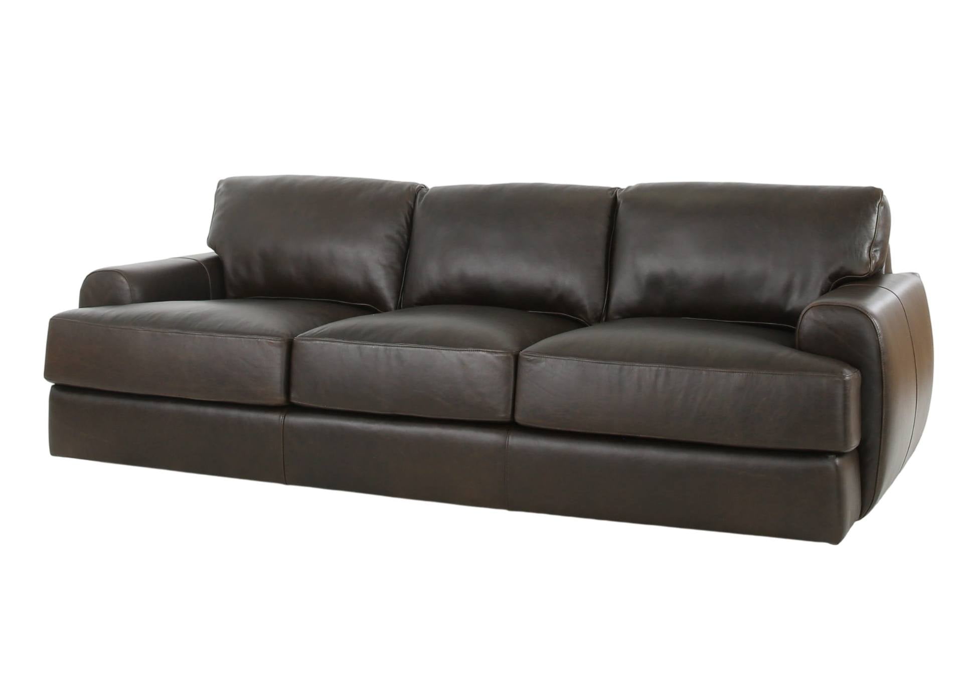 CAMEROON BROWN LEATHER SOFA - Additional View 1