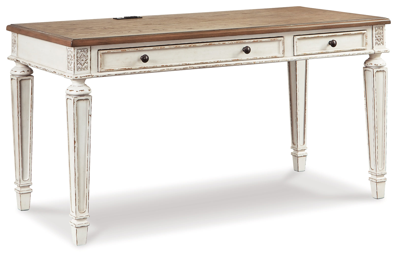 Ashley Furniture - REALYN HOME OFFICE DESK - Light Brown Wood - Desks