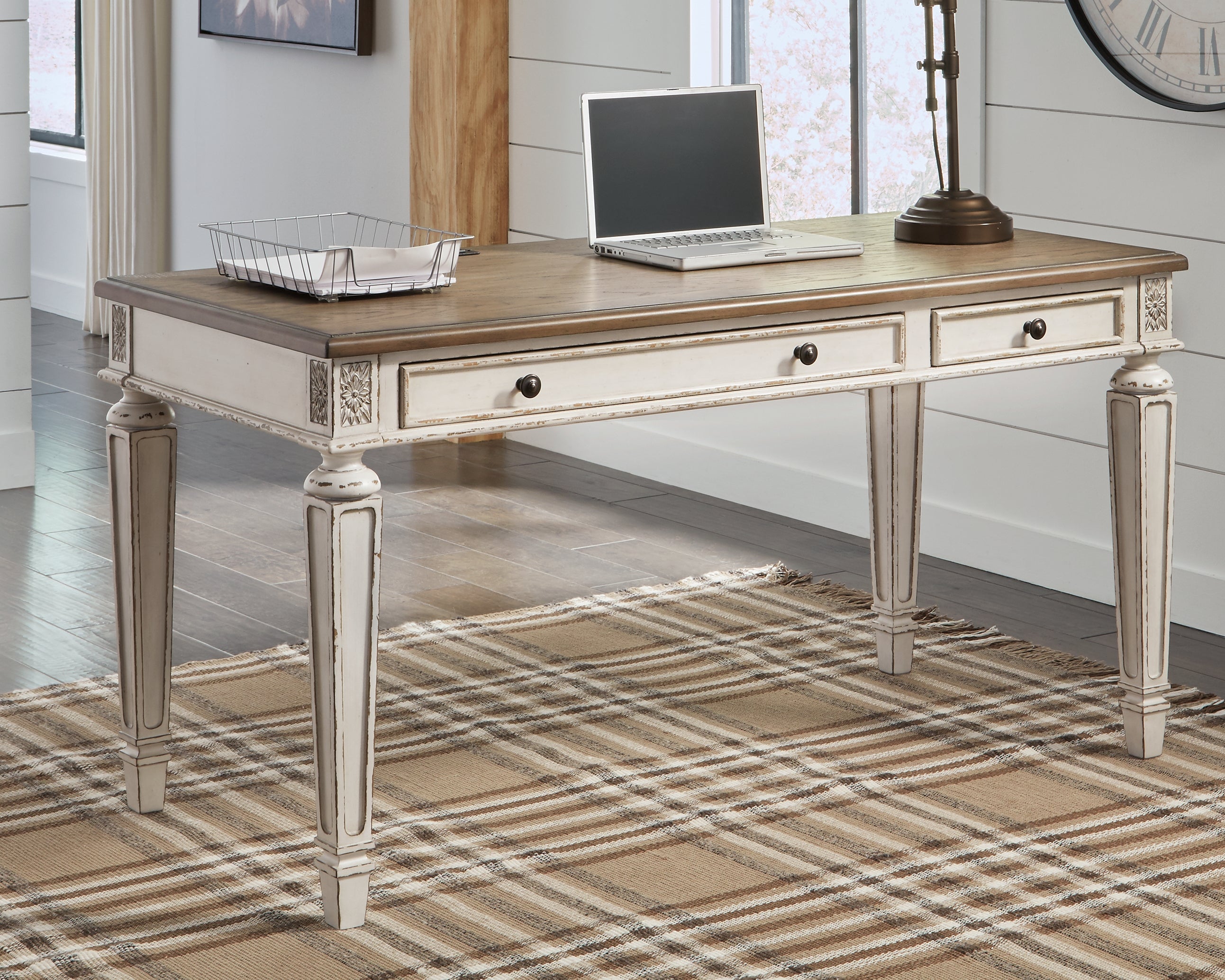 Ashley Furniture - REALYN HOME OFFICE DESK - Light Brown Wood - Desks - Additional View 1