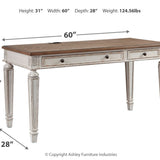 Ashley Furniture - REALYN HOME OFFICE DESK - Light Brown Wood - Desks - Additional View 3