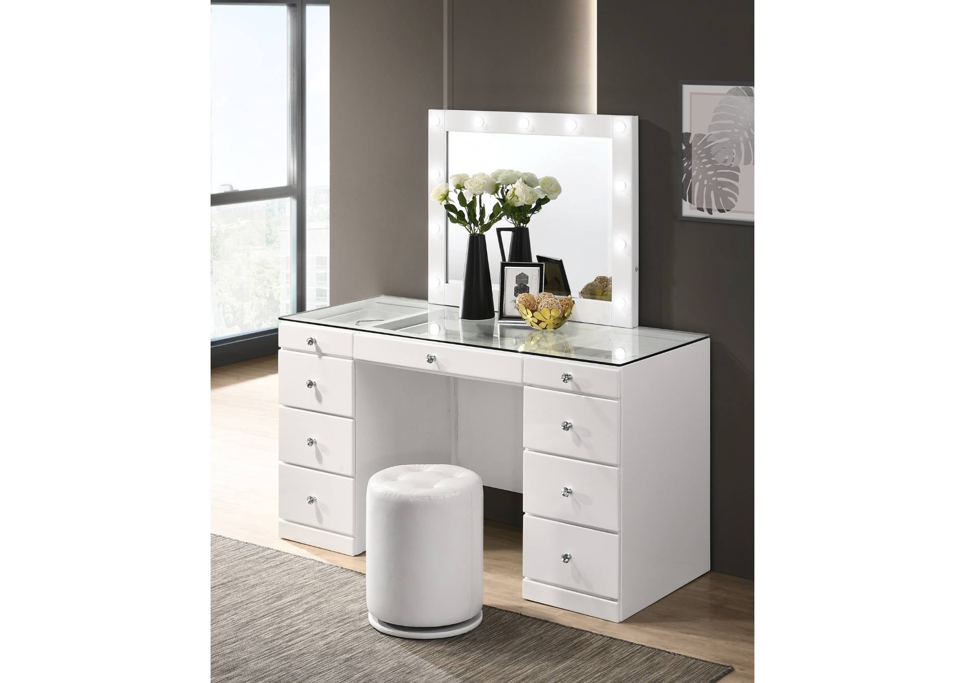 Avery Vanity With Led Mirror - White - Additional View 2