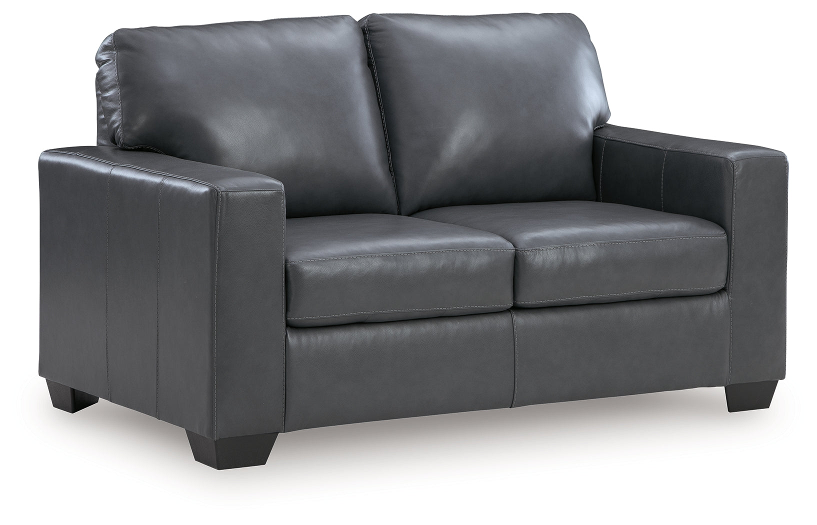 Ashley Furniture - BOLSENA ADMIRAL LEATHER LOVESEAT - Blue Leather Match - Loveseats