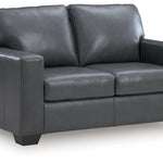 Ashley Furniture - BOLSENA ADMIRAL LEATHER LOVESEAT - Blue Leather Match - Loveseats