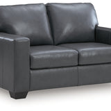 Ashley Furniture - BOLSENA ADMIRAL LEATHER LOVESEAT - Blue Leather Match - Loveseats