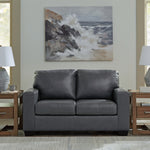Ashley Furniture - BOLSENA ADMIRAL LEATHER LOVESEAT - Blue Leather Match - Loveseats - Additional View 1