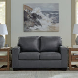 Ashley Furniture - BOLSENA ADMIRAL LEATHER LOVESEAT - Blue Leather Match - Loveseats - Additional View 1
