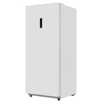 17.0 cu. ft. upright convertible freezer and refrigerator in white, features automatic defrost, garage-ready operation, and internal LED lighting.
