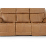 Xara Leather Power Sofa - Butternut
