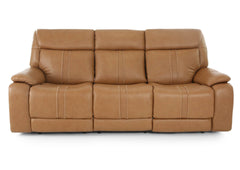 Xara Leather Power Sofa - Butternut