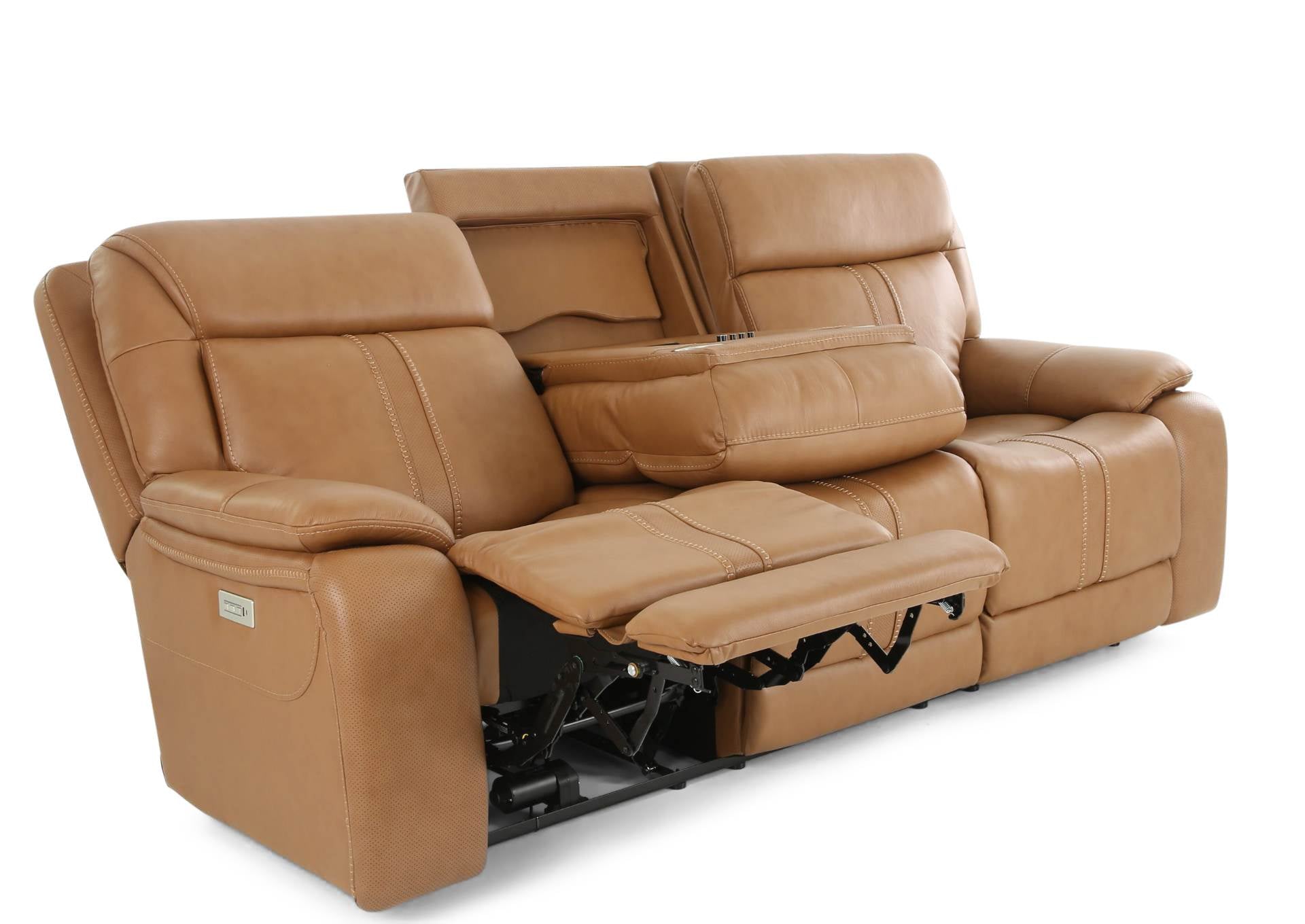 Xara Leather Power Sofa - Butternut - Additional View 2